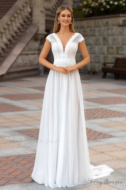 Love Devotion A-line Trendy White Wedding Dress White / 2
