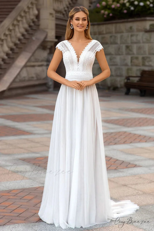 Love Devotion A-line Trendy White Wedding Dress White / 2