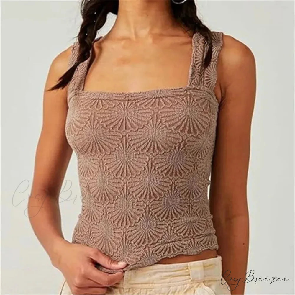 Love Letter Square Crop Top brown / S croptop-250223