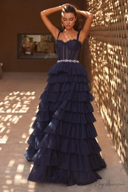 Love Stays True Trendy Frill-Layered Tulle Maxi Dress