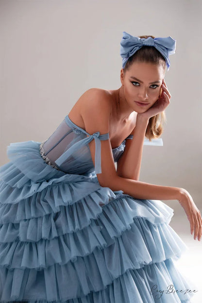 Love Stays True Trendy Frill-Layered Tulle Maxi Dress