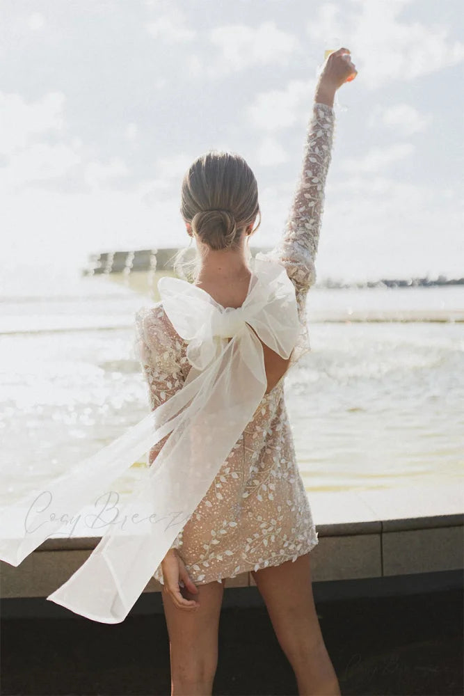 Lovingly Yours Graceful Lace Mini Dress Ivory / 14