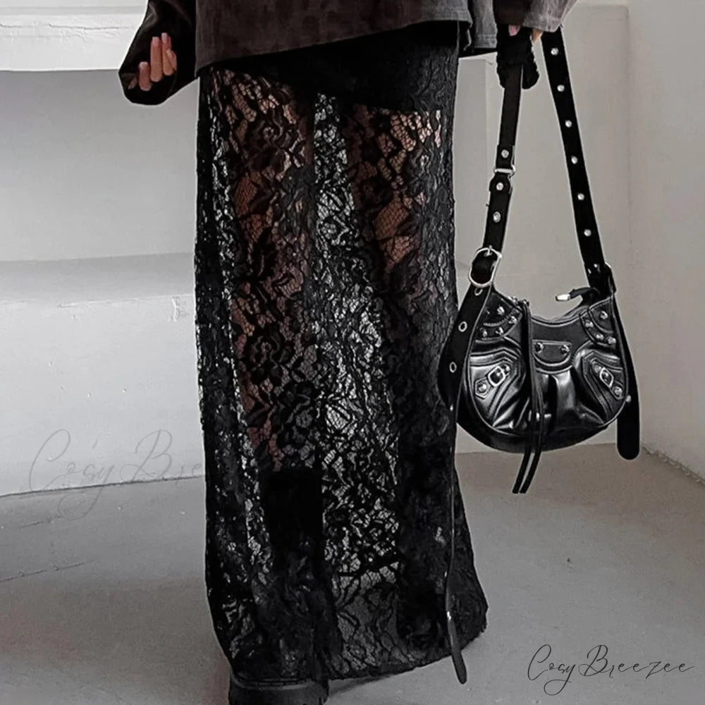 Low Waist Transparent Skirt skirts-250223