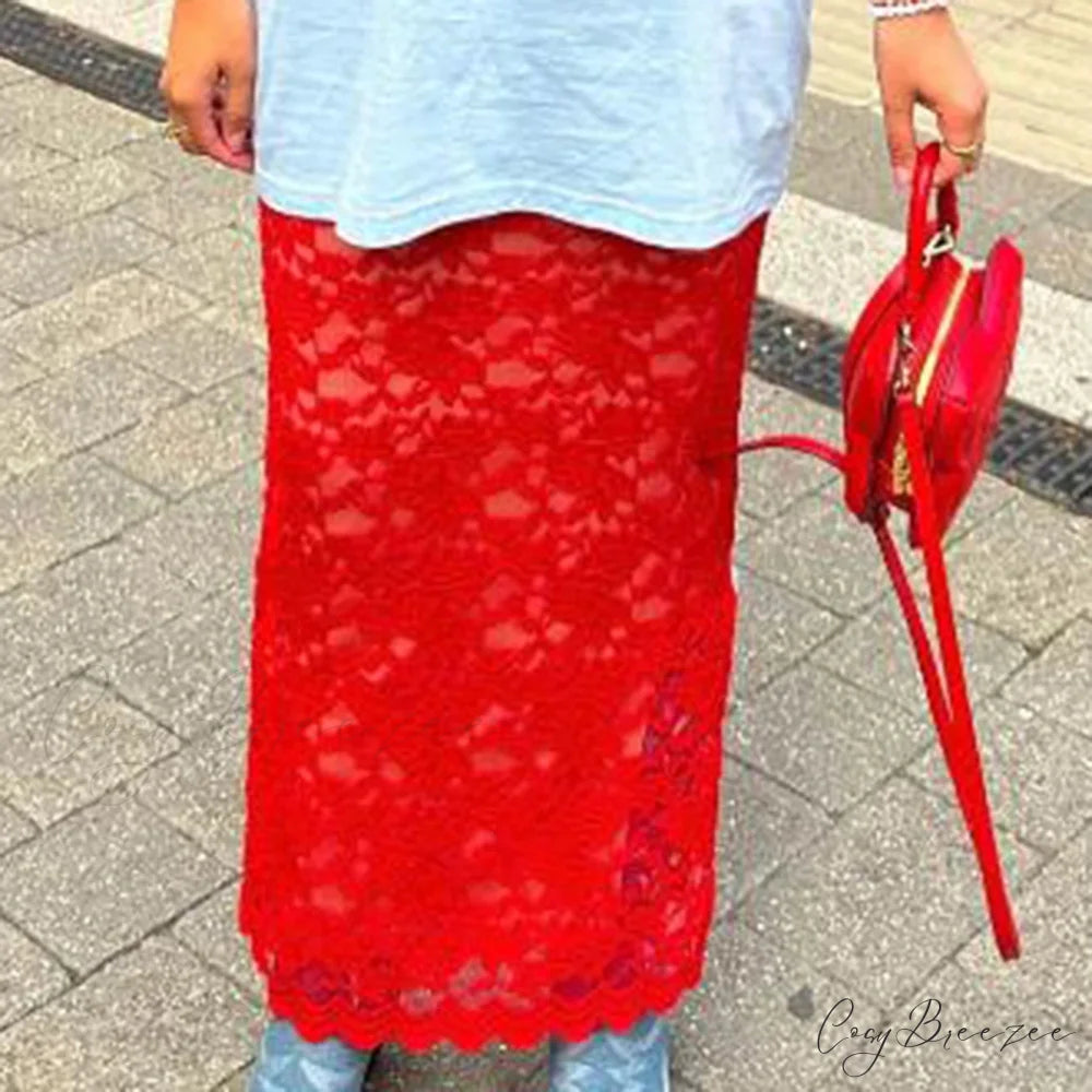 Low Waist Transparent Skirt skirts-250223