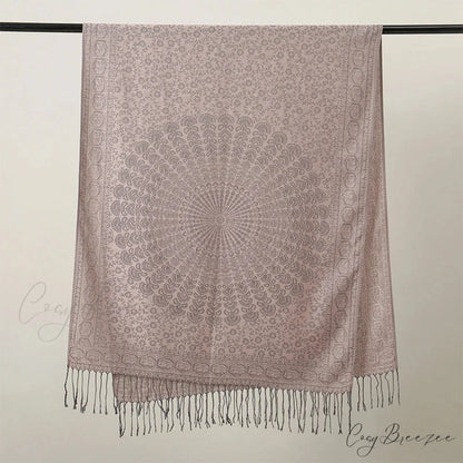 Luxurious Autumn Cashmere Pashmina Shawl Scarf pink scarf-241228