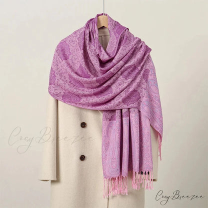 Luxurious Autumn Cashmere Pashmina Shawl Scarf purple scarf-241228