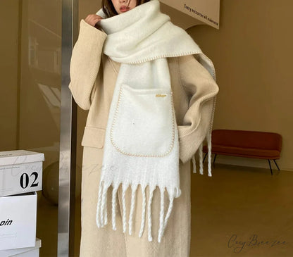 Luxurious Cashmere Solid Color Pocket Scarf scarf-241228