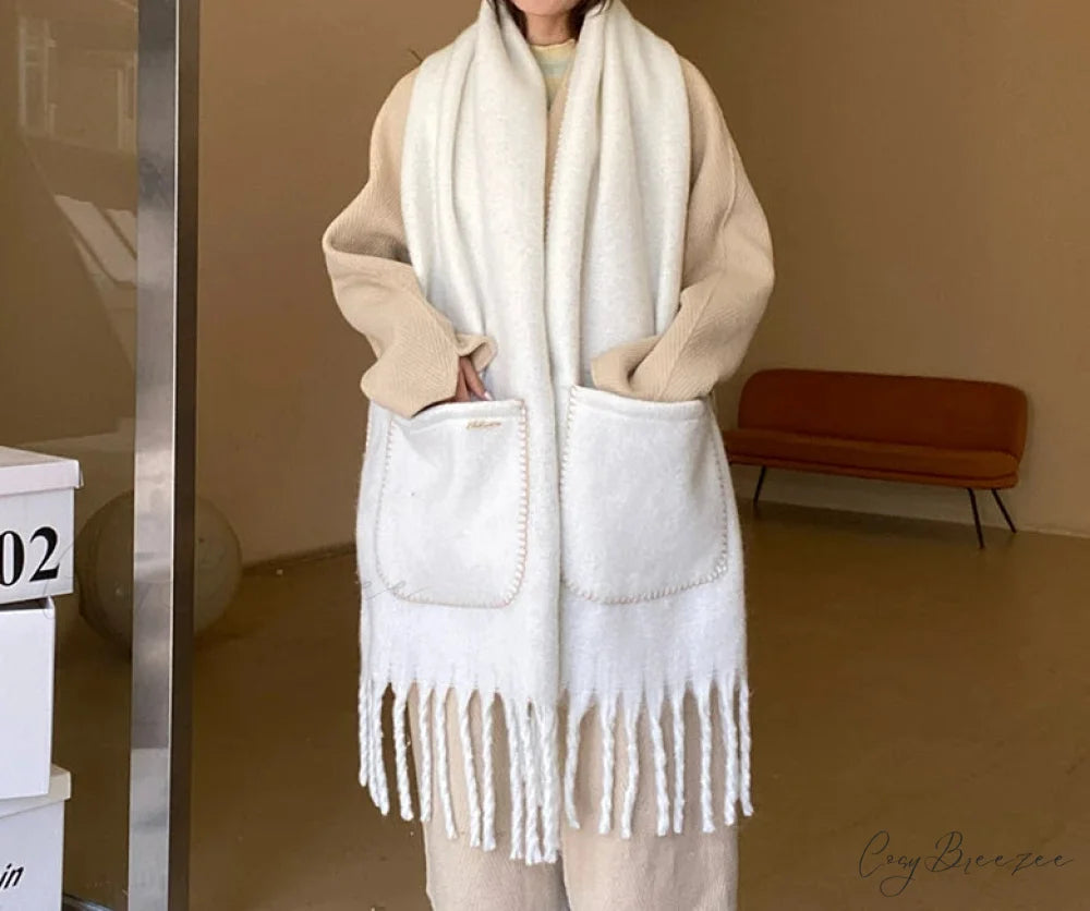 Luxurious Cashmere Solid Color Pocket Scarf scarf-241228