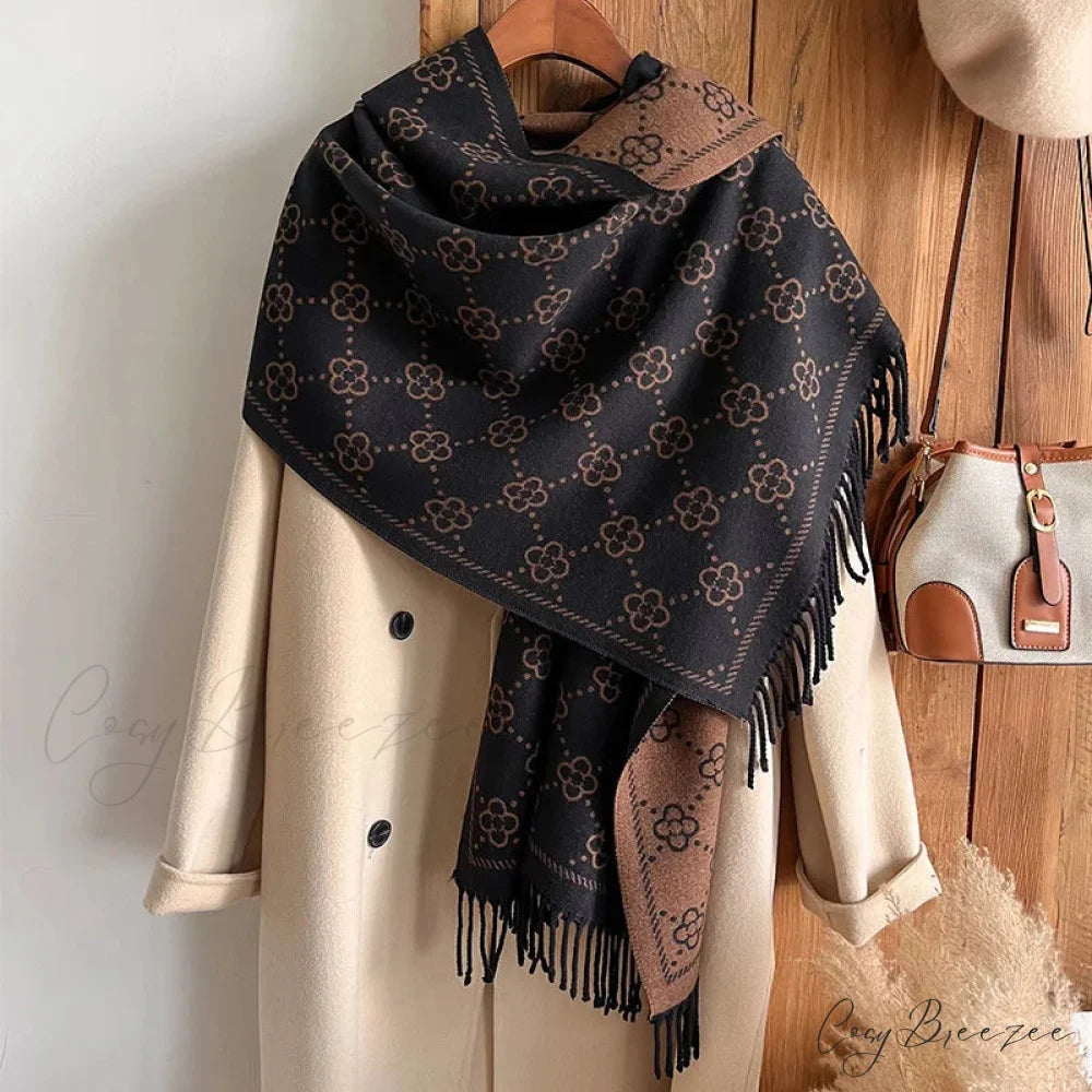 Luxurious Floral Cashmere Winter Scarf scarf-241228