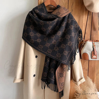 Luxurious Floral Cashmere Winter Scarf scarf-241228