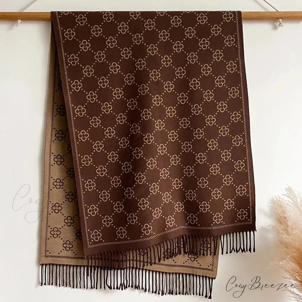 Luxurious Floral Cashmere Winter Scarf scarf-241228