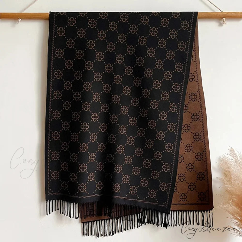 Luxurious Floral Cashmere Winter Scarf scarf-241228