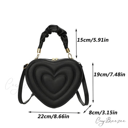 Luxurious Quilted PU Leather Heart Crossbody crossbody-250126