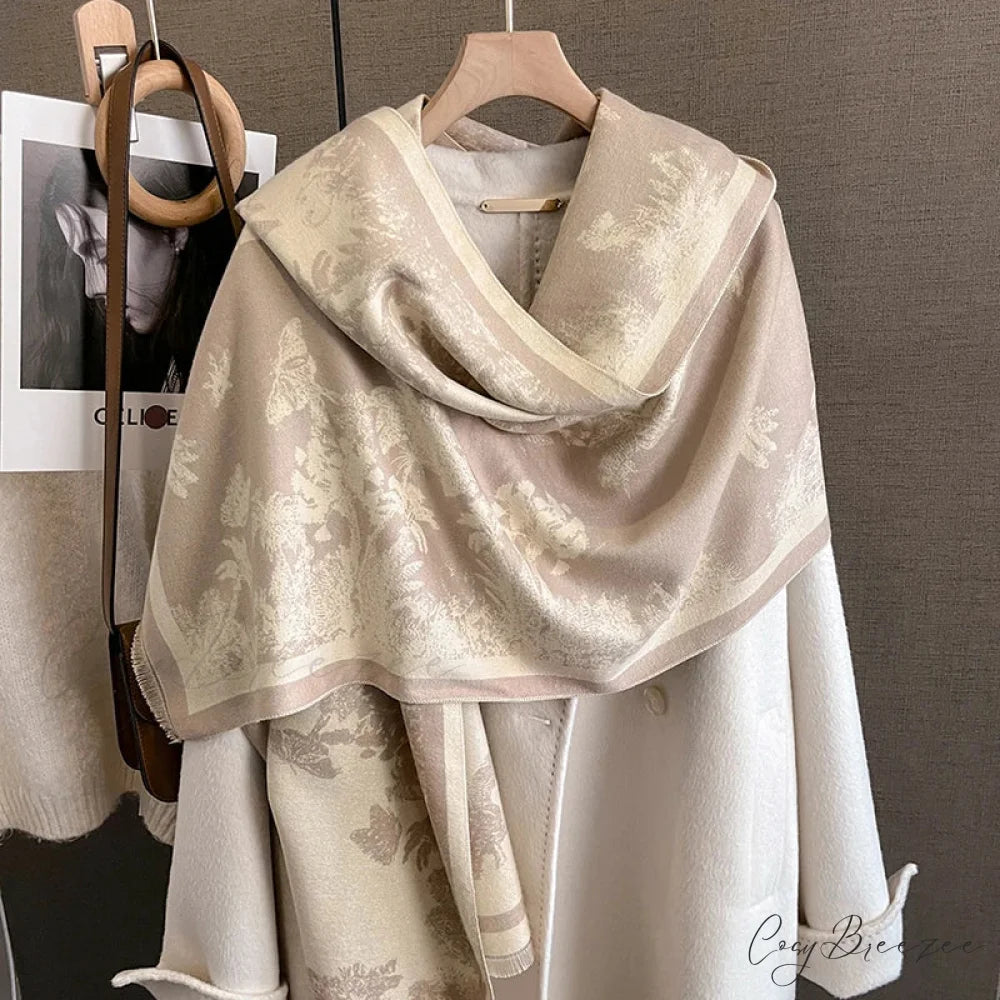 Luxurious Winter Cashmere Pashmina Scarf white scarf-241228