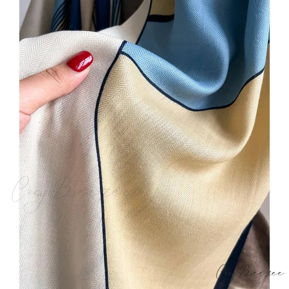 Luxurious Wool Cotton Shawl Wrap Scarf scarf-241228