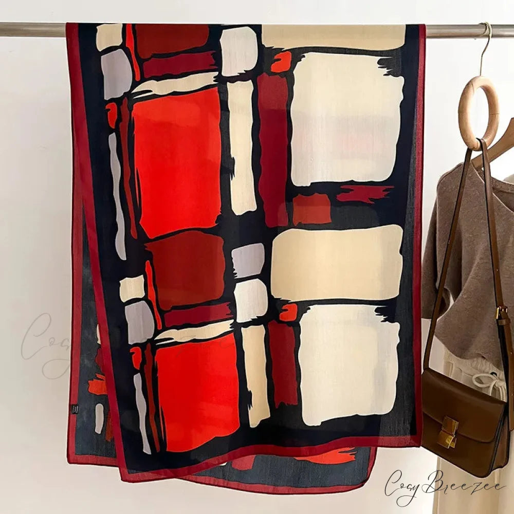 Luxurious Wool Cotton Shawl Wrap Scarf scarf-241228