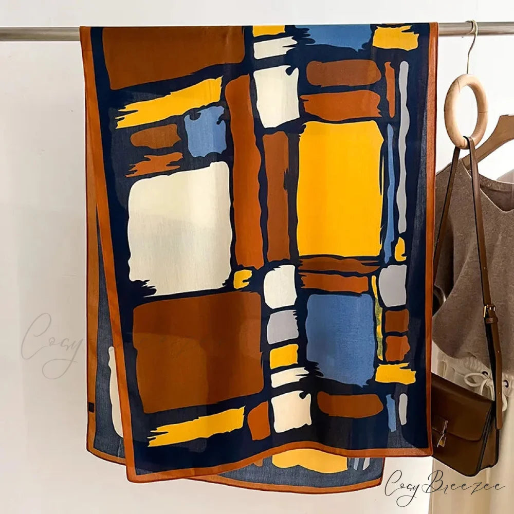 Luxurious Wool Cotton Shawl Wrap Scarf scarf-241228