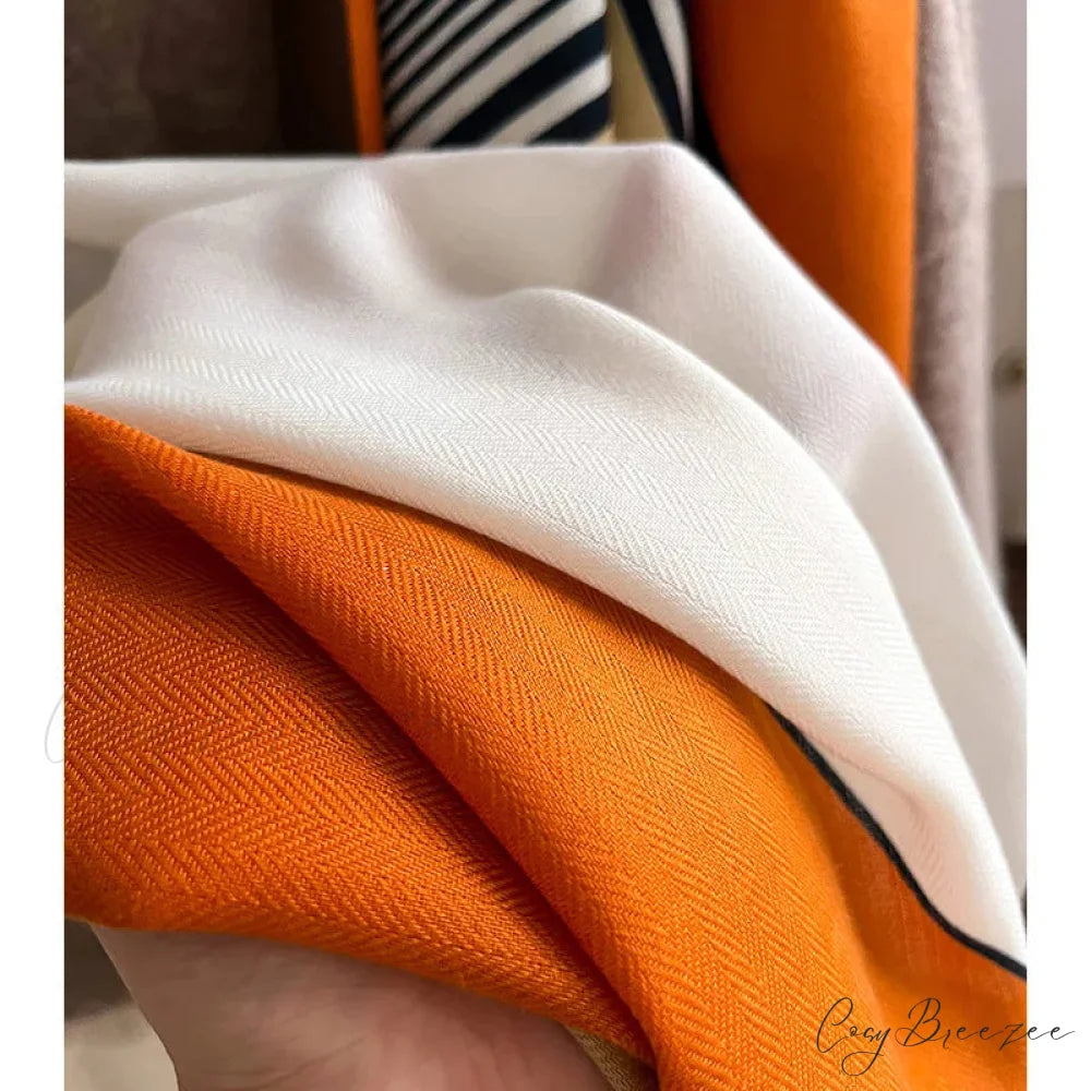 Luxurious Wool Cotton Shawl Wrap Scarf scarf-241228