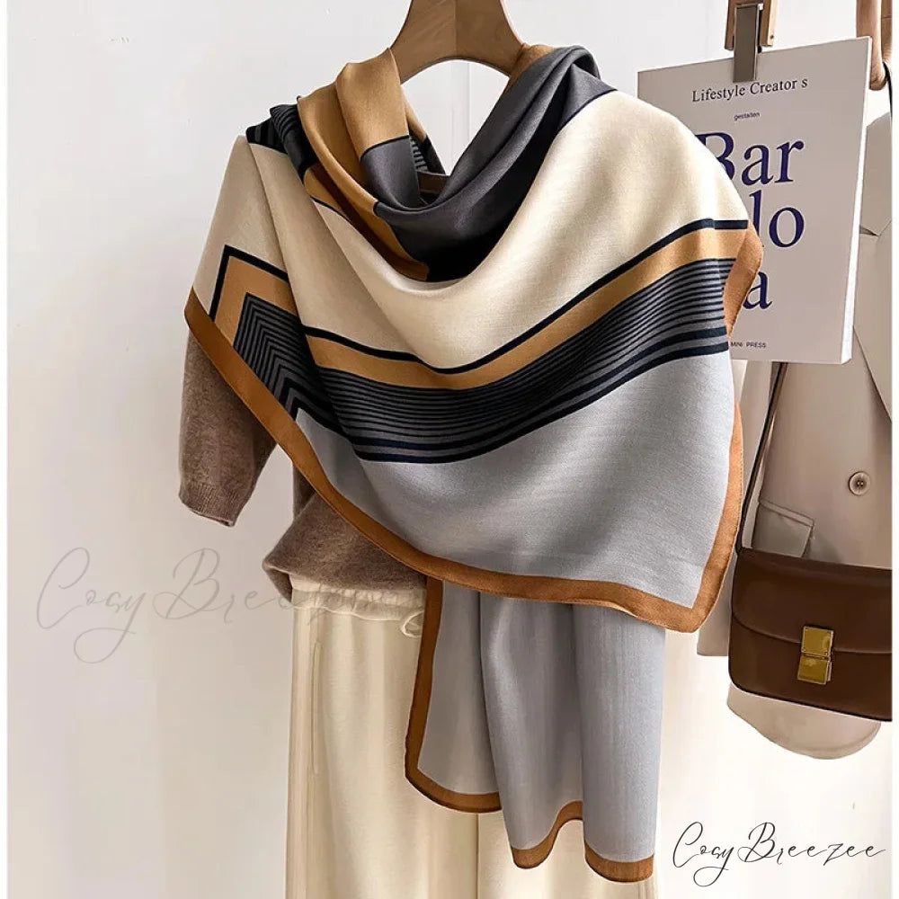 Luxurious Wool Cotton Shawl Wrap Scarf green scarf-241228