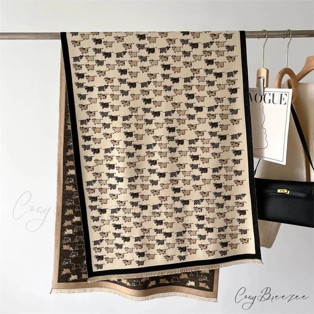 Luxury Animal Design Autumn Cashmere Scarf scarf-241228