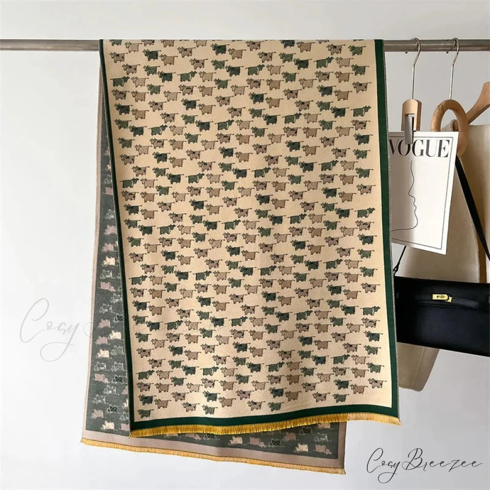 Luxury Animal Design Autumn Cashmere Scarf scarf-241228