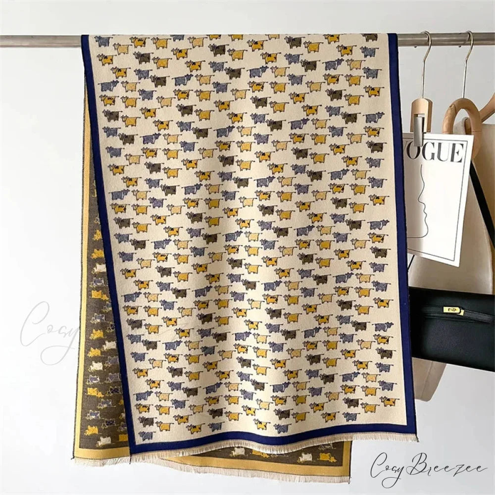 Luxury Animal Design Autumn Cashmere Scarf scarf-241228