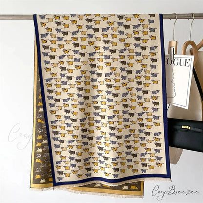 Luxury Animal Design Autumn Cashmere Scarf scarf-241228