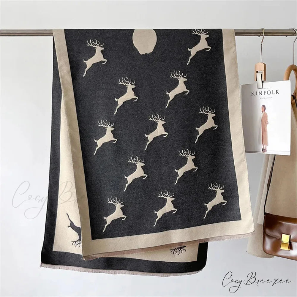 Luxury Animal Print Cashmere Scarf scarf-241228