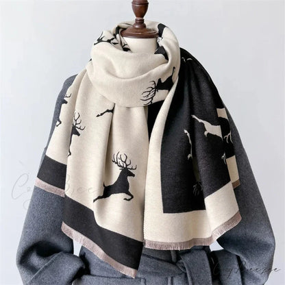 Luxury Animal Print Cashmere Scarf scarf-241228
