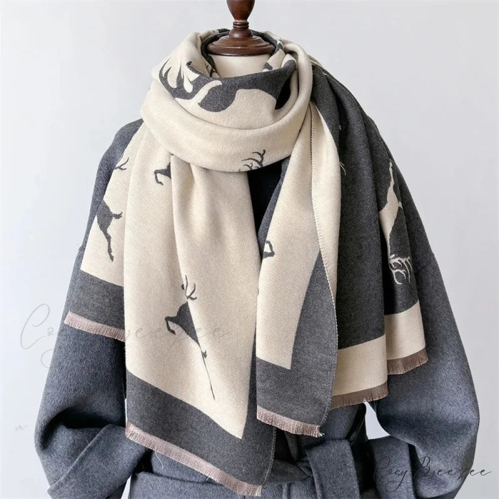 Luxury Animal Print Cashmere Scarf scarf-241228