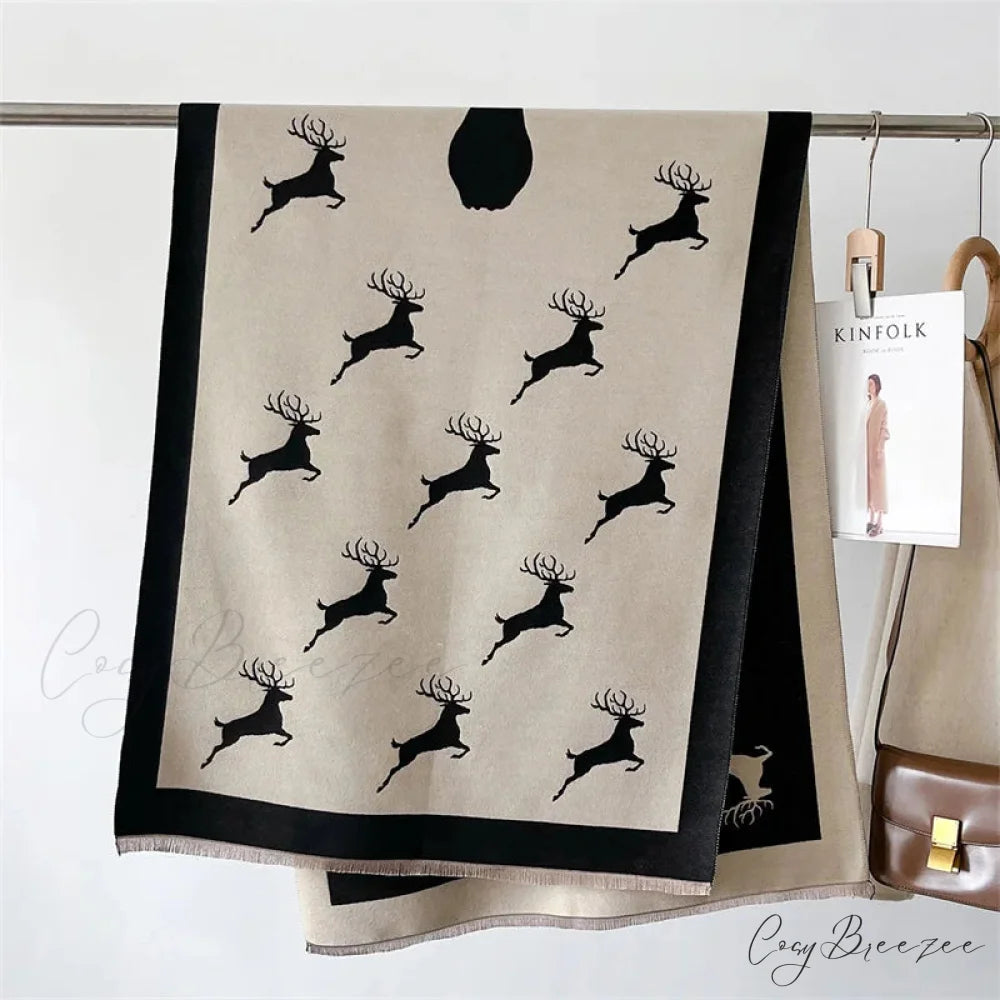 Luxury Animal Print Cashmere Scarf scarf-241228