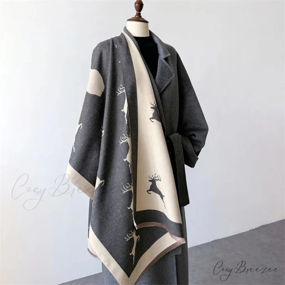 Luxury Animal Print Cashmere Scarf black 1 scarf-241228