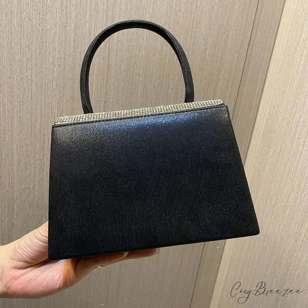 Luxury Bowknot Diamonds Small Clutch Black / about 18.5x13x6cm clutchbag-250126