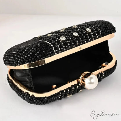 Luxury Diamond Pearl Beaded Evening Clutch 20cm / As picture wristlet-250126