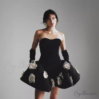 Luxury Gemstone Party Bandage Dress black / XS promdress-250223