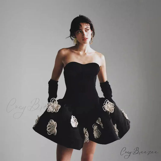 Luxury Gemstone Party Bandage Dress black / XS promdress-250223