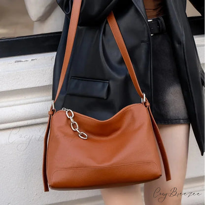 Luxury Genuine Leather Versatile Hobo shoulder-250126