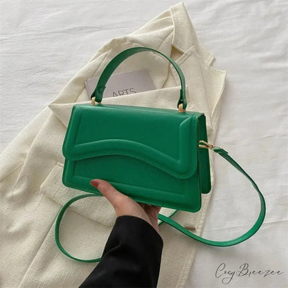 Luxury Half-Moon PU Leather Crossbody Handbag Green handbag-250126