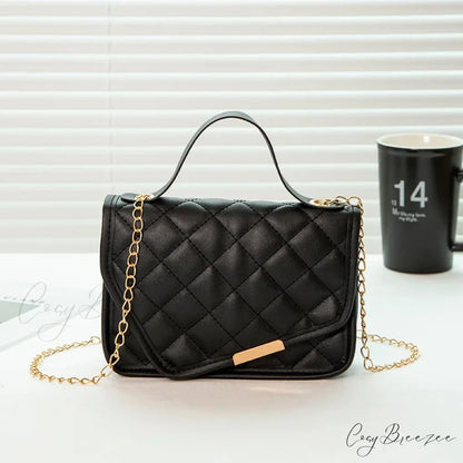 Luxury Messenger Embroidery Chain Crossbody Handbag Black / 18cmx6cmx13cm handbag-250126