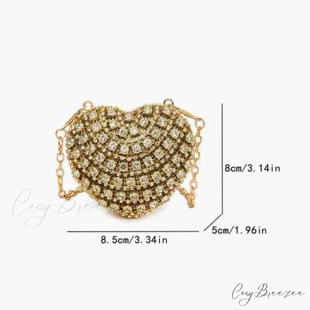 Luxury Mini Diamond Heart Crystal Clutch Bag clutchbag-250126
