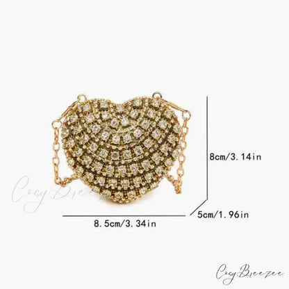 Luxury Mini Diamond Heart Crystal Clutch Bag clutchbag-250126