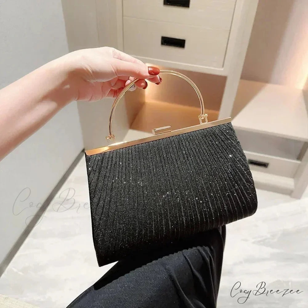 Luxury Moon Apricot Clutch Black wristlet-250126
