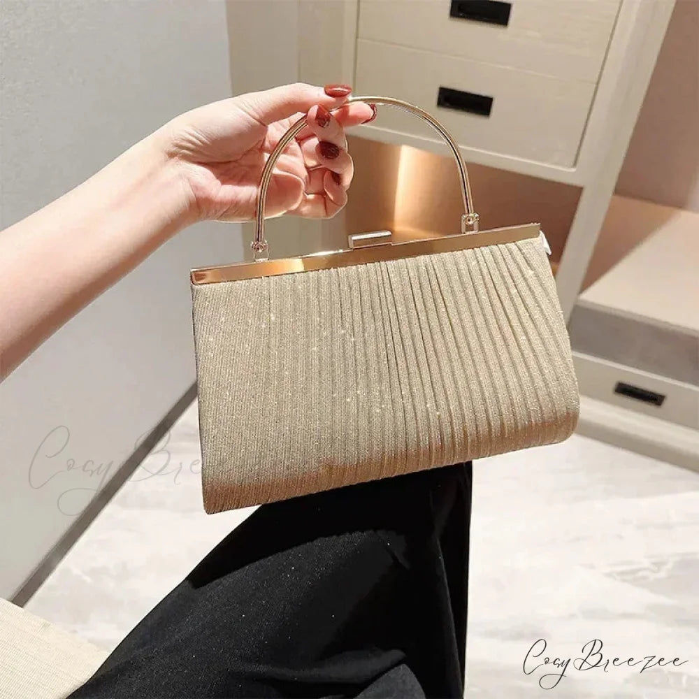 Luxury Moon Apricot Clutch Gold wristlet-250126