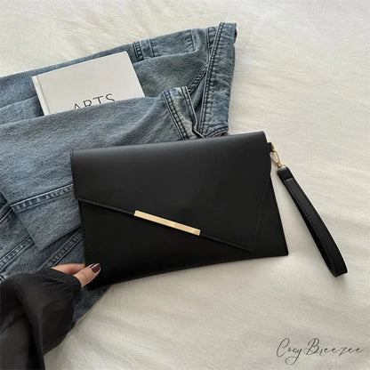 Luxury PU Leather Designer Clutch (30cm / black clutch bag wristlet-250126