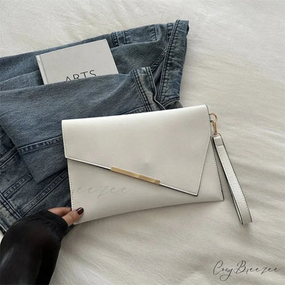 Luxury PU Leather Designer Clutch (30cm / white clutch bag wristlet-250126