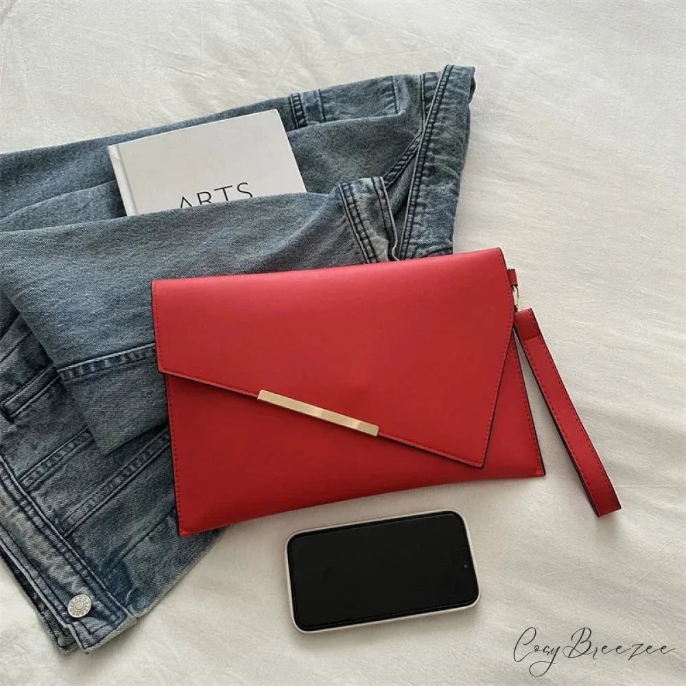 Luxury PU Leather Designer Clutch wristlet-250126