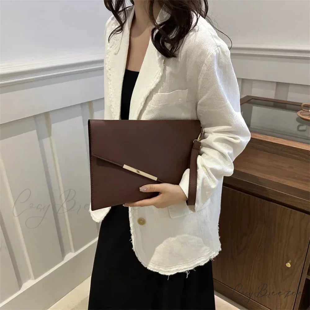 Luxury PU Leather Designer Clutch wristlet-250126