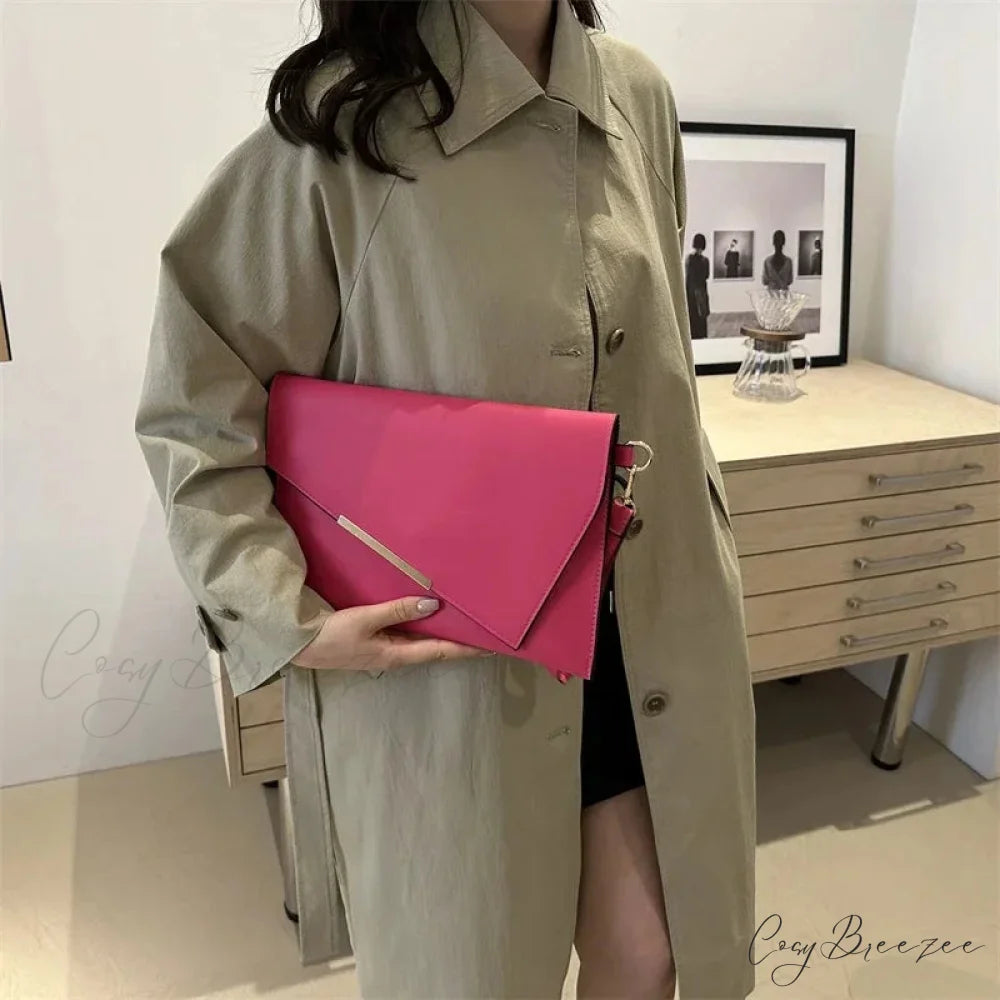 Luxury PU Leather Designer Clutch wristlet-250126