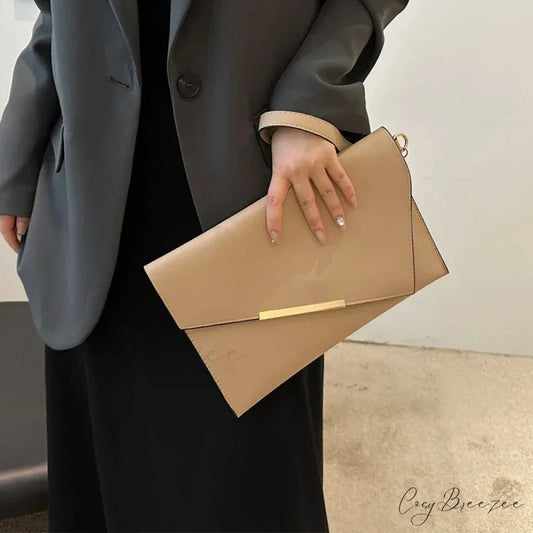 Luxury PU Leather Designer Clutch wristlet-250126