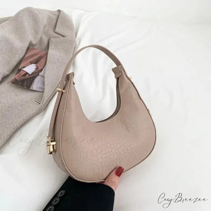 Luxury PU Leather Small Clutch Khaki-Alligator shoulder-250126